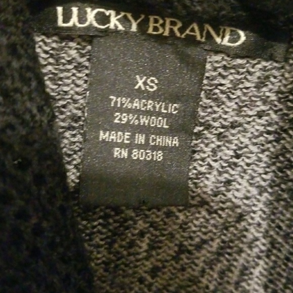 LUCKY BRAND size XS Black with Grey Knit Cardigan - Picture 3 of 3